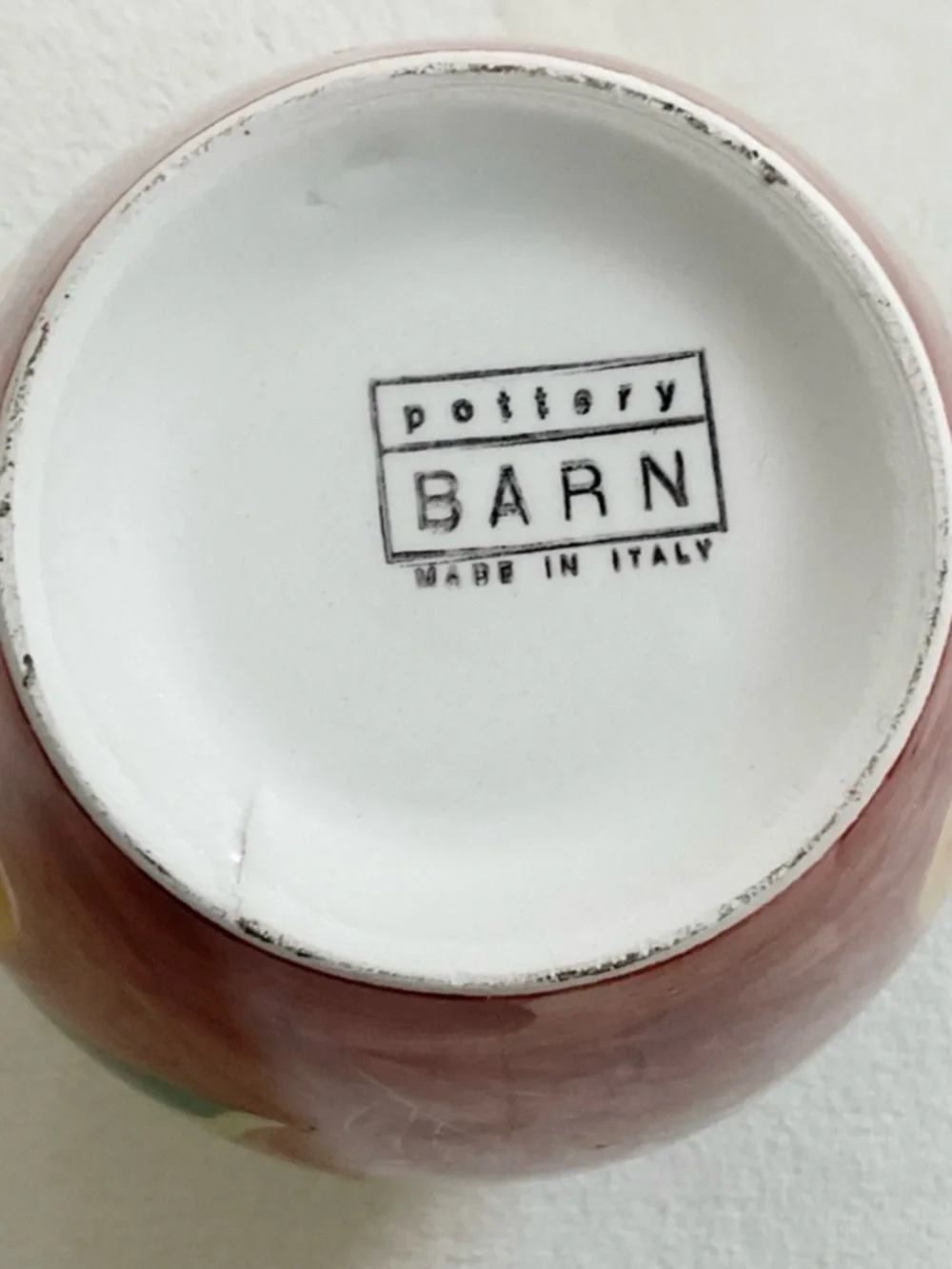 Vintage Pottery Barn Made in Italy Hand Painted Fruit Vase Tuscan Decor